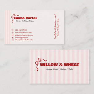 Pink Bakery Owner Contact Business Card