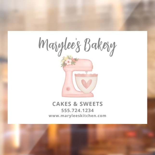 Pink Bakery Pastry Chef Business Window Cling (Sheet 2)
