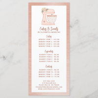 Pink Bakery Pastry Chef Dessert Menu