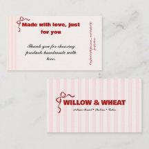 Pink Bakery Thank You Business Card Set