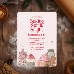 Pink Baking Spirit Bright `Birthday Invitation