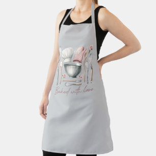 Pink Baking With Love Quote Apron