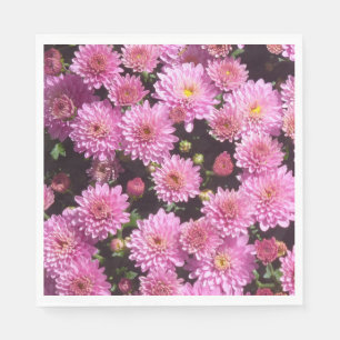 Pink Ball Chrysanthemum Paper Napkins