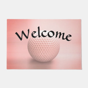 Pink Ball Ladies Golf Doormat