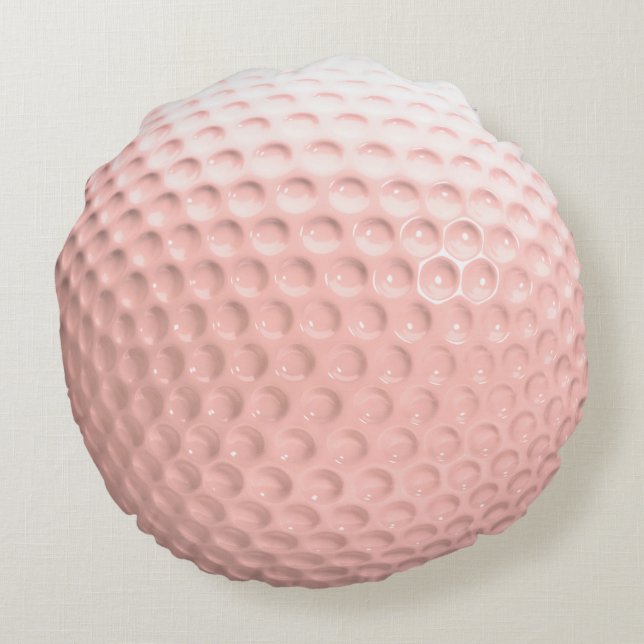 Pink Ball Ladies Golf Round Cushion (Back)