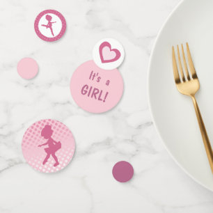 Pink Ballerina Baby Shower Confetti