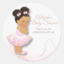 Pink ballerina baby shower cupcake topper classic