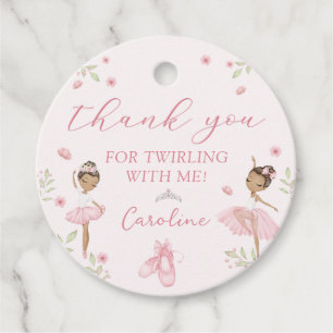 Pink Ballerina Ballet Birthday Party Favor Tags