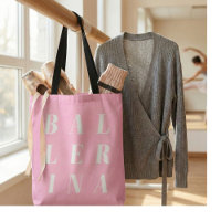 Pink Ballerina Ballet Dancers Typography Design