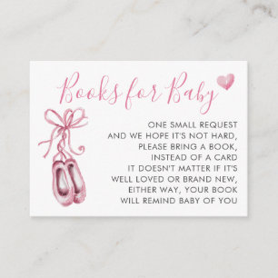 Pink Ballerina Ballet Shoes Girl Books for Baby Enclosure Card