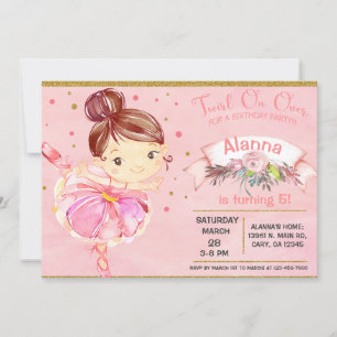 Pink ballerina ballet tutu girl birthday invite. invitation