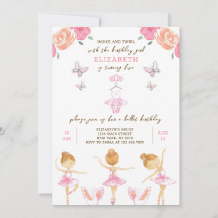 Pink Ballerina Birthday Invitation