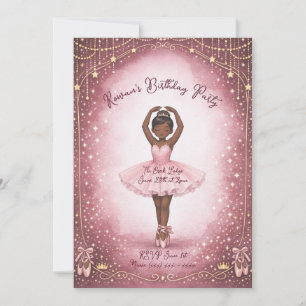 Pink Ballerina Birthday Invitation