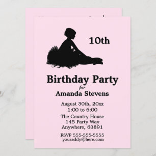 Pink Ballerina Birthday Invitation