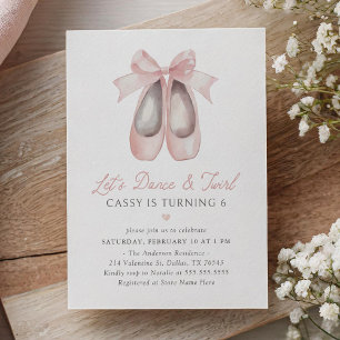 Pink Ballerina Birthday Invitation