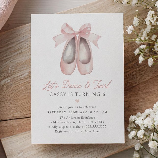 Pink Ballerina Birthday Invitation (Creator Uploaded)