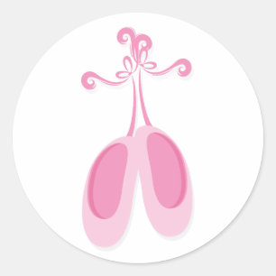 Pink Ballerina Birthday Party Classic Round Sticker