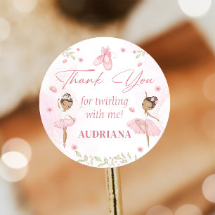 Pink Ballerina Birthday Party Sticker