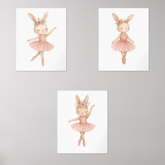 Pink Ballerina Bunny Girls Nursery Bedroom Toddler (Front)