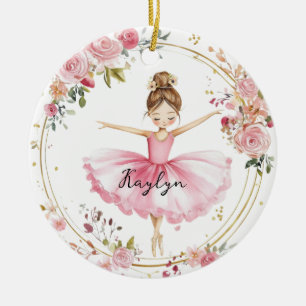Pink Ballerina Ceramic Tree Decoration