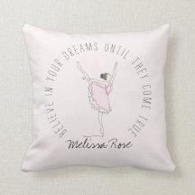 Pink Ballerina Custom Name Believe in Your Dreams