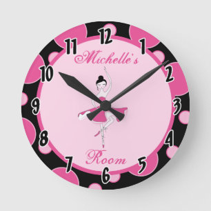 Pink Ballerina Dance Ballet Personalised Clock