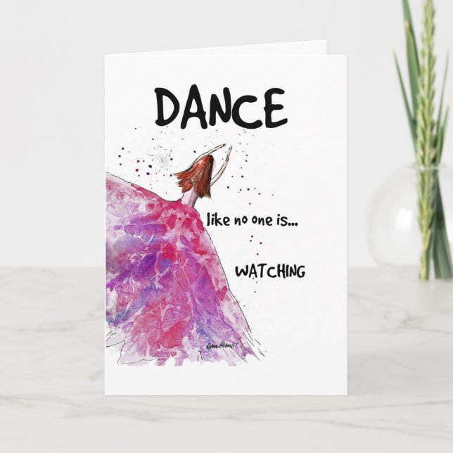 Pink Ballerina, Dance Quote, Art Card (Front)