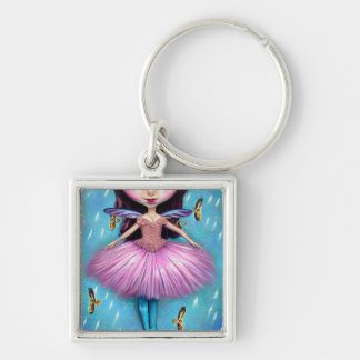 Pink Ballerina Doll with Wings Key Ring