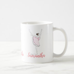 Pink Ballerina Girl Personalised Coffee Mug