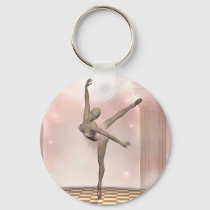 pink ballerina key ring