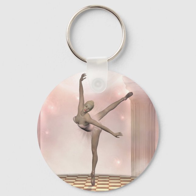 pink ballerina key ring (Front)