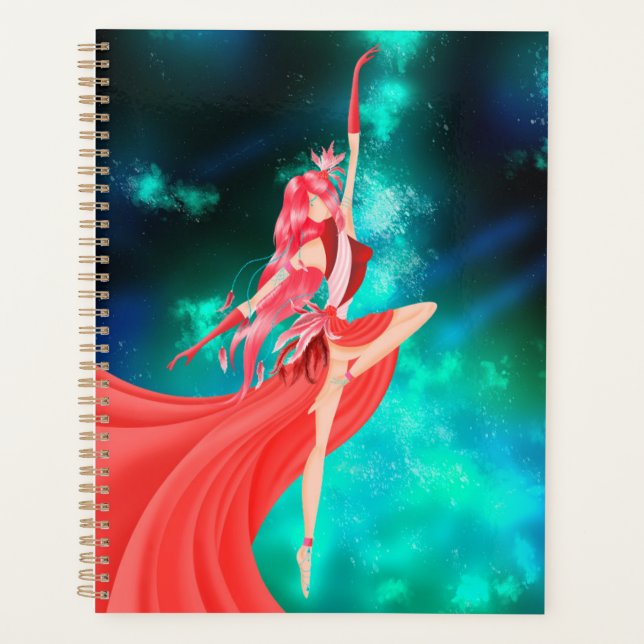 Pink Ballerina Night Sky  Planner (Front)