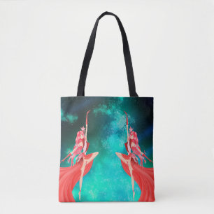 Pink Ballerina Night Sky Tote Bag