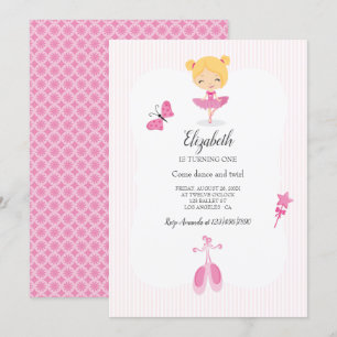 Pink Ballerina Party Invitation