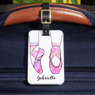 Pink Ballerina Personalised Ballet Luggage Tag