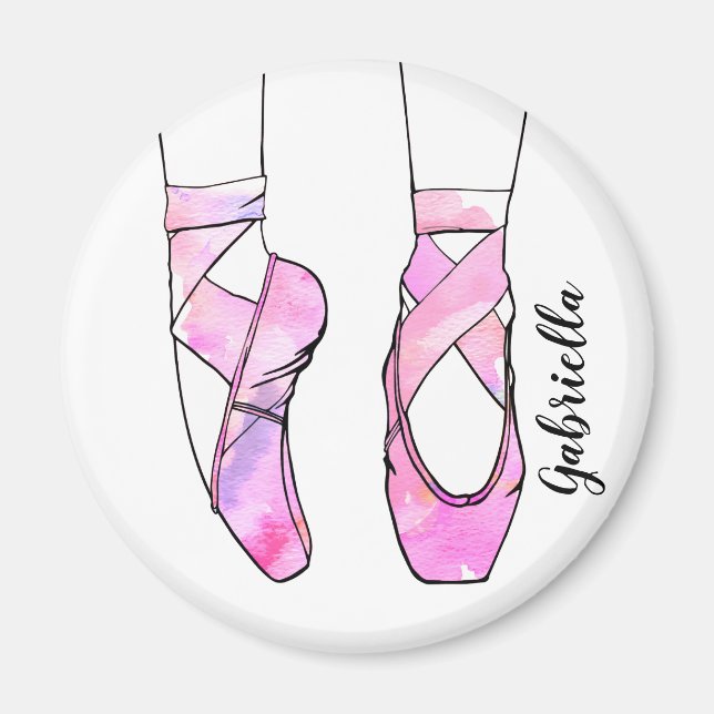 Pink Ballerina Personalised Ballet Magnet (Front)