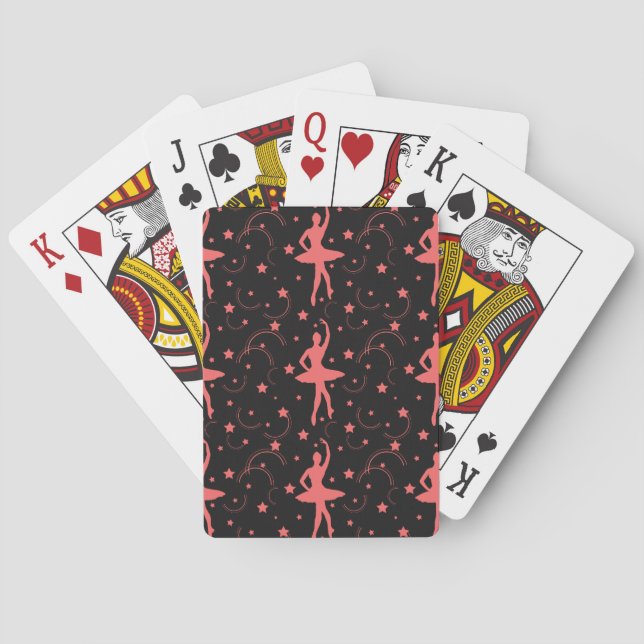 Pink Ballerina Playing Cards (Back)