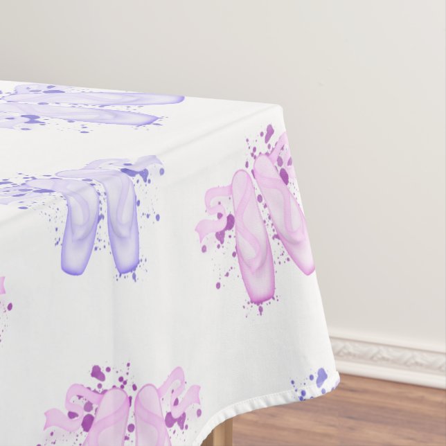 Pink Ballerina Pointe Shoes Ballet Tablecloth (In Situ)