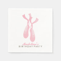 Pink Ballerina Pointe Shoes Girl's Birthday Party