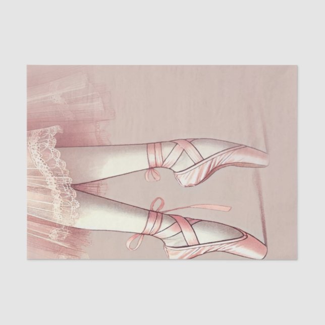 Pink Ballerina Pointed Toes Birthday Party Tissue Paper (Front)