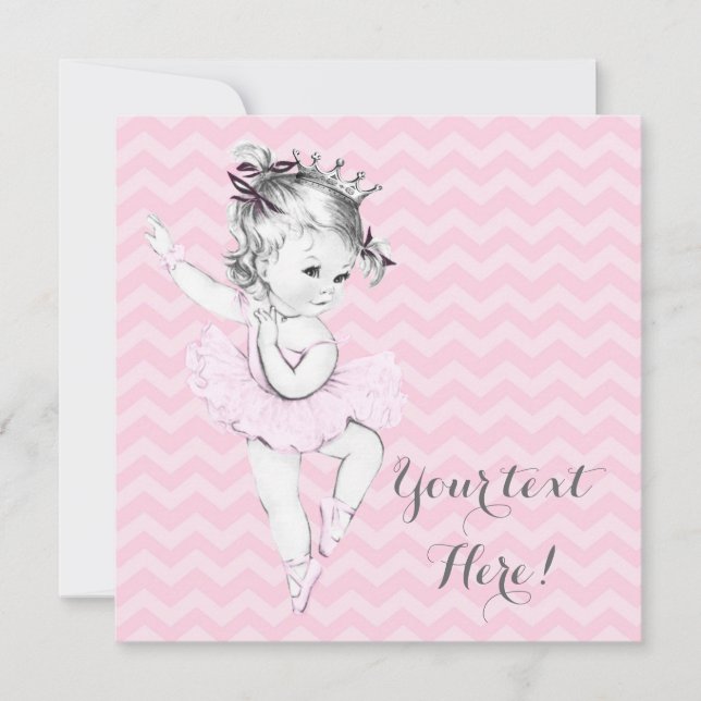 Pink Ballerina Princess Baby Shower Invitation (Front)