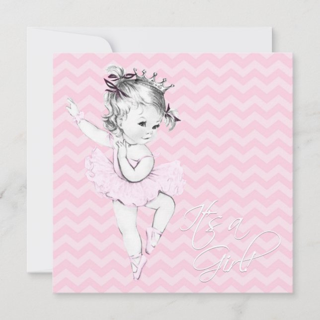 Pink Ballerina Princess Baby Shower Invitation (Front)