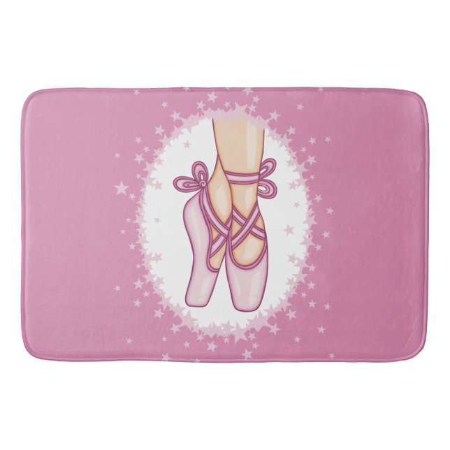 Pink ballerina shoes bath mat (Front)