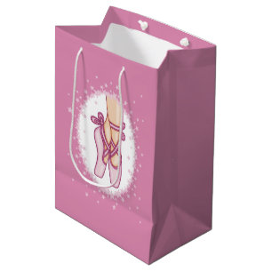 Pink ballerina shoes medium gift bag