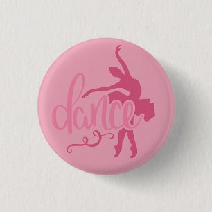 Pink Ballerina Silhouette Ballet Dance 3 Cm Round Badge