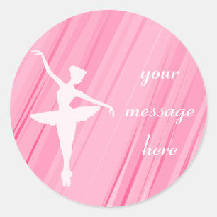 Pink Ballerina Silhouette Stickers