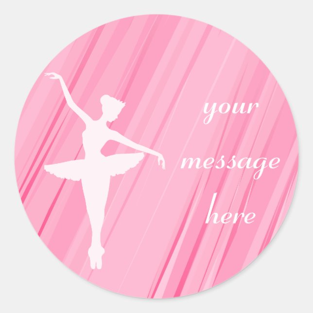 Pink Ballerina Silhouette Stickers (Front)