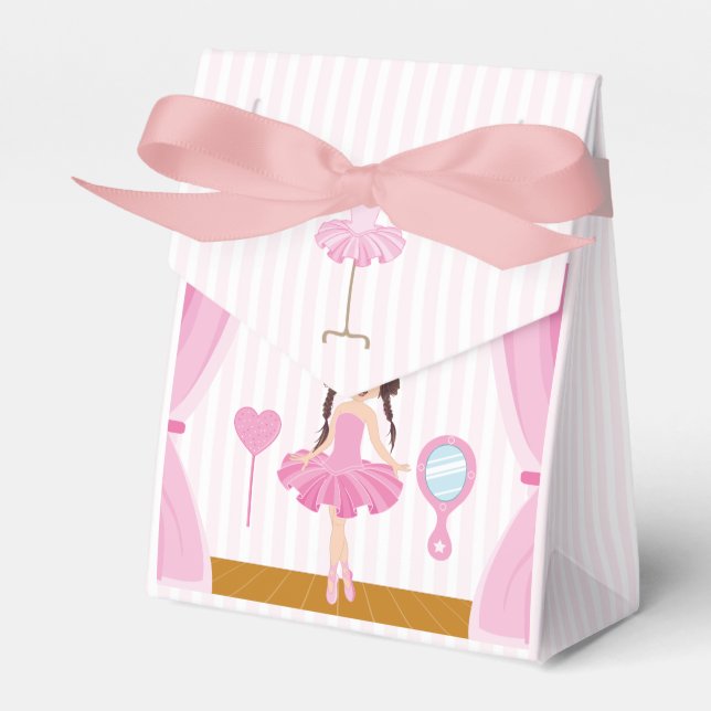 Pink Ballerina theme Birthday Party Guest Thanks Favour Box (Front Side)
