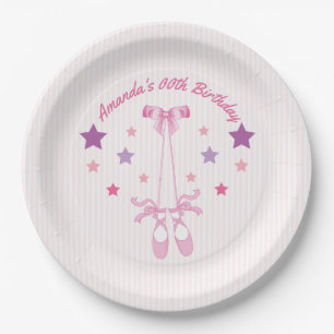 Pink Ballerina themed Birthday Party personalised Paper Plate