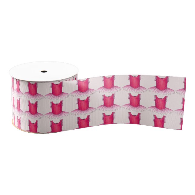 Pink Ballerina Tutu Ballet Dance Dancer Ribbon Grosgrain Ribbon (Spool)